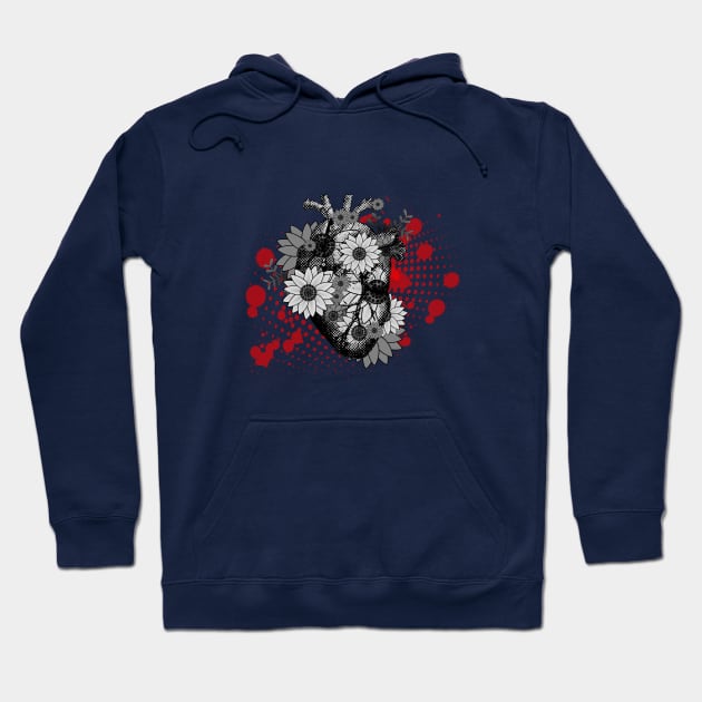 Floral Anatomical Heart Hoodie by LisaLiza